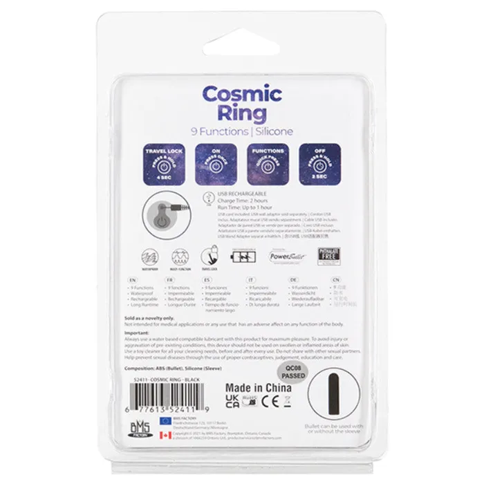 BMS Enterprises Male Sex Toys | Cosmic Cock Ring With Rechargeable Bullet