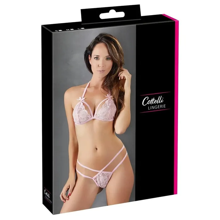 Cottelli Collection Lingerie Completino in Pizzo Rosa con Seno Scopribile - Taglia S | Female Sex Toys