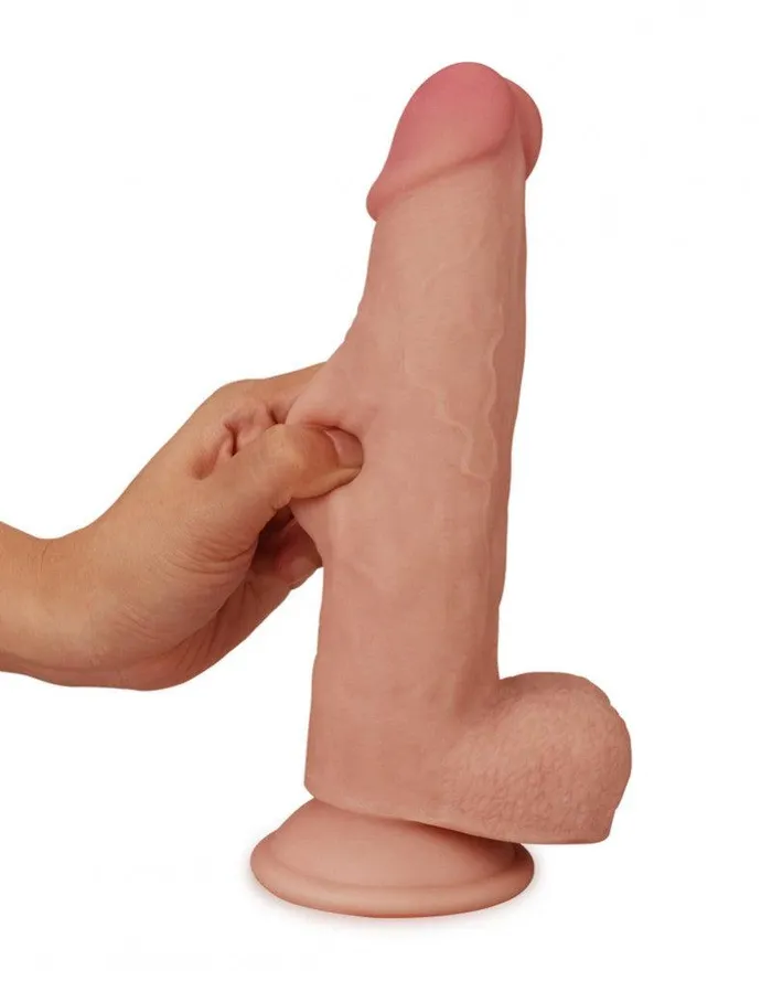 Dildos | Lovetoy - Dildo Met glijdende huid 20 cm - Lichte Huidskleur - Lovetoy Dildos | Lovetoy - Dildo Met glijdende huid 20 cm - Lichte Huidskleur - Lovetoy