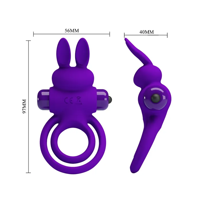 Pretty Love Female Sex Toys | Anello in Silicone Pene & Testicoli con stimolatore clitorideo a doppio contatto e potente vibrazione da 10 diversi programmi