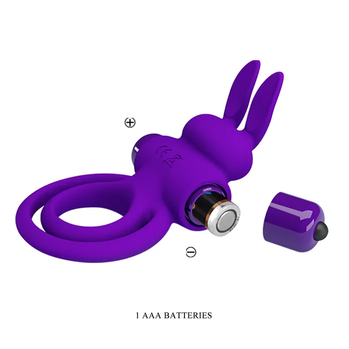 Pretty Love Female Sex Toys | Anello in Silicone Pene & Testicoli con stimolatore clitorideo a doppio contatto e potente vibrazione da 10 diversi programmi