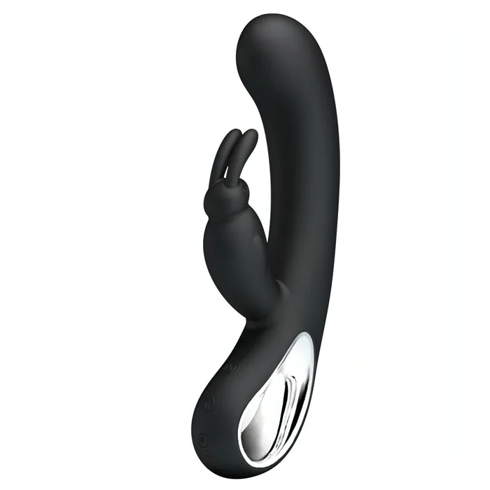Pretty Love Webb Vibratore Rabbit in silicone medicale totalmente anallergico con 12 diversi programmi di vibrazione - Ricaricabile, Nero | Female Sex Toys