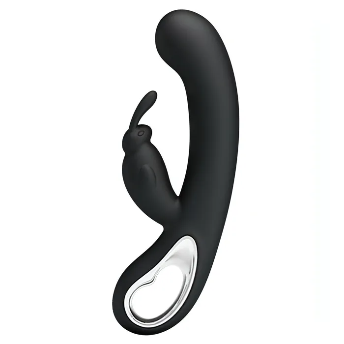 Pretty Love Webb Vibratore Rabbit in silicone medicale totalmente anallergico con 12 diversi programmi di vibrazione - Ricaricabile, Nero | Female Sex Toys
