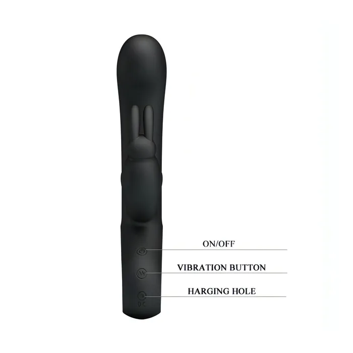 Pretty Love Webb Vibratore Rabbit in silicone medicale totalmente anallergico con 12 diversi programmi di vibrazione - Ricaricabile, Nero | Female Sex Toys
