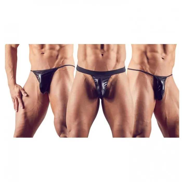 Vynil Set da 3 Pezzi: Jockstrap, Mini String e Perizoma - Nero, Taglia Unica | Svenjoyment Female Sex Toys Vynil Set da 3 Pezzi: Jockstrap, Mini String e Perizoma - Nero, Taglia Unica | Svenjoyment Female Sex Toys